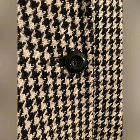 Larry Levine Herringbone Women's Coat Size 6 Black and White Vintage - Picture 8 of 11